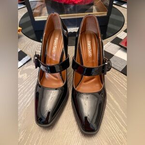 Franco Sarto Black Patent Mary Jane Heel